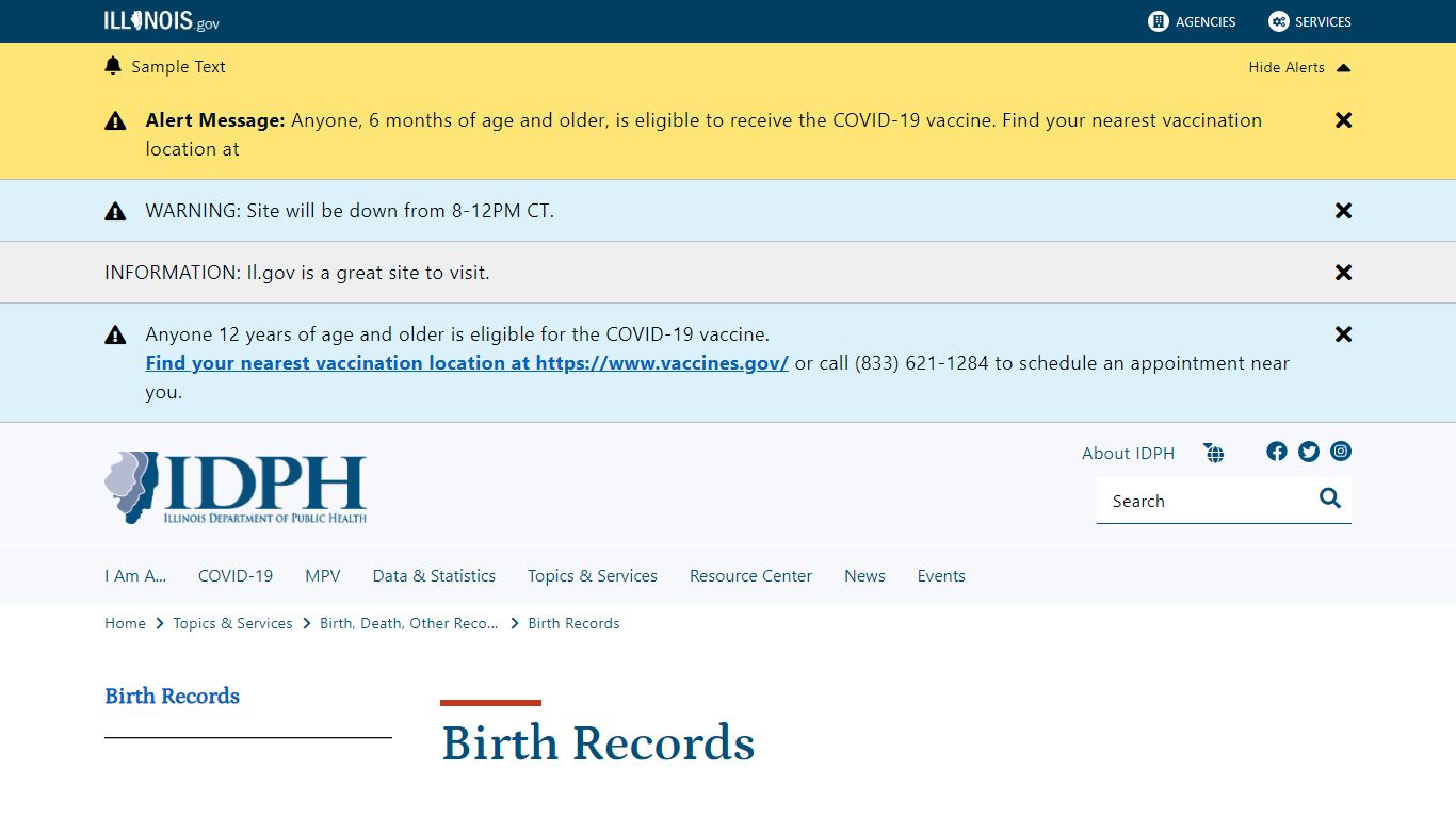 Birth Records - dphstage.illinois.gov